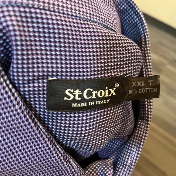St. Croix Men's purple and blue checkered long sleeve shirt 2XLT Tall 2XL - Picture 5 of 5